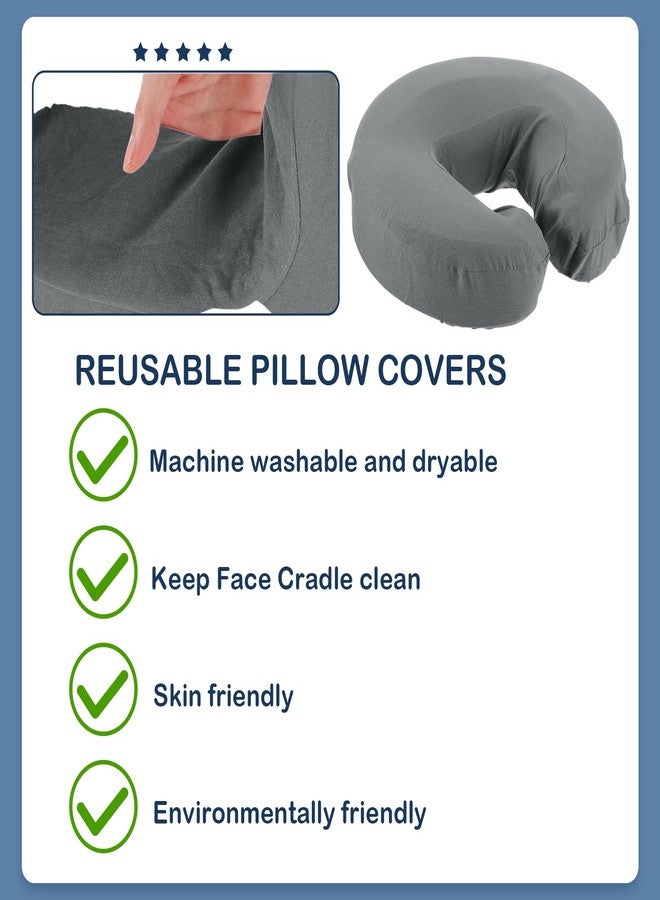 Macarrie 24 Pcs Face Cradle Covers for Massage Table Microfiber Reusable Soft Thicker Massage Table Head Rest Covers Bulk Oil Proof Headrest Cradle Sheets for Spa Beauty Salons (Gray) - Image 5